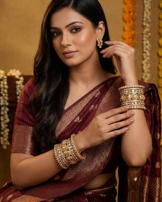 Traditional kundan rajwada bridal bangles 1