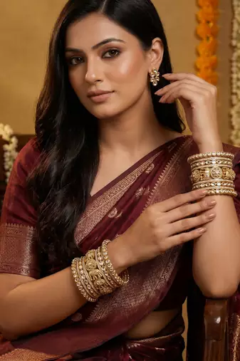 Traditional kundan rajwada bridal bangles