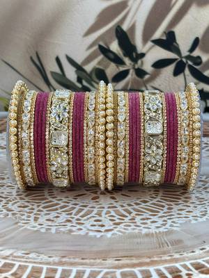 Pearl & kundan traditional bangles set 2