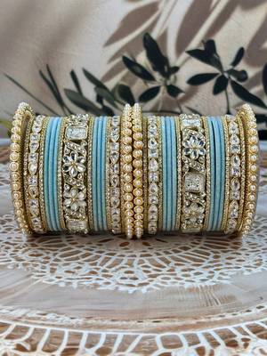 Pearl & kundan traditional bangles set 2