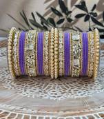 Pearl & kundan traditional bangles set