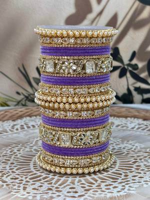 Pearl & kundan traditional bangles set 2