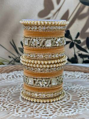 Pearl & kundan traditional bangles set 2
