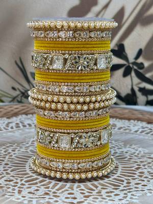Pearl & kundan traditional bangles set 2