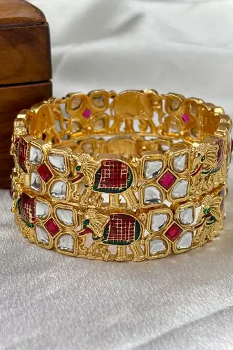 Kundan hathi kada for brides