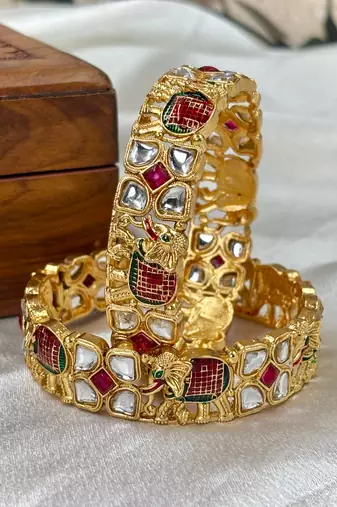 Kundan hathi kada for brides