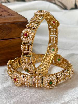 Traditional pearl meenakari kada 2