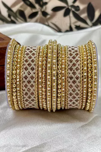 Traditional golden bangles set