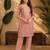 Dusty pink fendi beads embroidery straight semi stitched suit