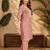 Dusty pink fendi beads embroidery straight semi stitched suit