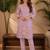 Dusty purple fendi beads embroidery straight semi stitched suit