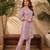 Dusty purple fendi beads embroidery straight semi stitched suit
