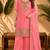 Pink fendi sequinse embroidery straight semi stitched suit