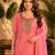 Pink fendi sequinse embroidery straight semi stitched suit