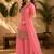 Pink fendi sequinse embroidery straight semi stitched suit