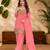 Pink fendi sequinse embroidery straight semi stitched suit