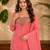 Pink fendi sequinse embroidery straight semi stitched suit