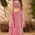 PINK OMBER BEADS EMBROIDERY FENDI LEHENGA CHOLI DUPATTA SET
