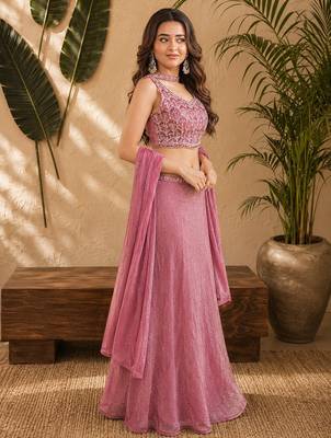 dusty pink ombre beads embroidery fendi lehenga chol 3