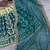 Green Mulmul silk festive lehenga with velvet blouse and organza dupatta For Women's
