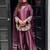 Wine silk crepe heavy thread embroidery work kurta patiala set
