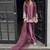 Wine silk crepe heavy thread embroidery work kurta patiala set