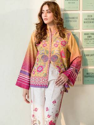 Mustard rayon printed co-ord set 5