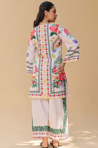 Off white rayon printed co-ord set