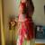 Rust satin silk heavy thread embroidery work kurta gharara set
