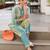 Sky blue rayon printed co-ord set