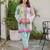 Sky blue rayon printed co-ord set