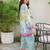 Sky blue rayon printed co-ord set