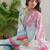 Sky blue rayon printed co-ord set