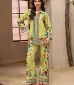 Lime rayon printed co-ord set