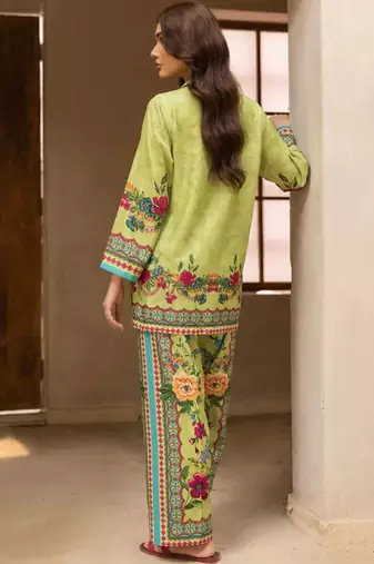 Lime rayon printed co-ord set