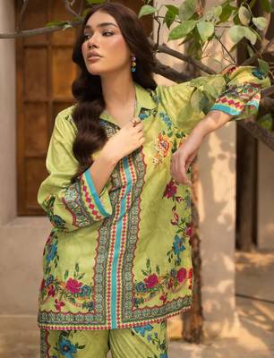 Lime rayon printed co-ord set 5