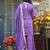 Lavender silk crepe heavy thread embroidery work kurta palazzo set