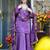 Lavender silk crepe heavy thread embroidery work kurta palazzo set