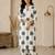 White cotton printed kurta with pant