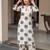 White cotton printed kurta with pant