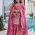 Pink fendy silk heavy thread embroidery work kurta palazzo set