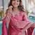Pink fendy silk heavy thread embroidery work kurta palazzo set