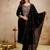 Black vichitra heavy thread embroidery work kurta pant set