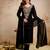 Black vichitra heavy thread embroidery work kurta pant set