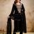 Black vichitra heavy thread embroidery work kurta pant set