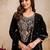 Black vichitra heavy thread embroidery work kurta pant set