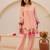 Peach chanderi silk heavy thread embroidery work kurta with pant