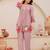 Mauve chanderi silk heavy thread embroidery work kurta with pant