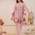 Mauve chanderi silk heavy thread embroidery work kurta with pant