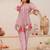 Mauve chanderi silk heavy thread embroidery work kurta with pant
